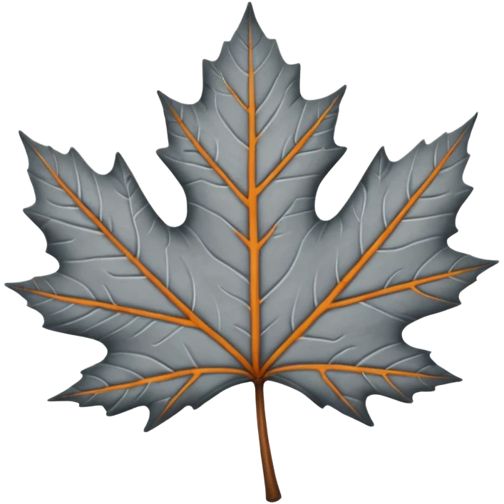 Grey maple leaf emoji