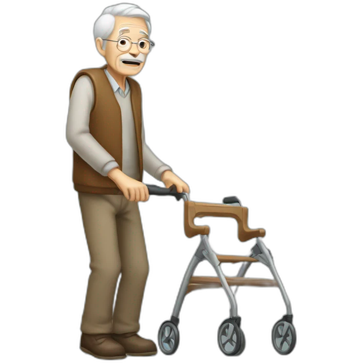 Old man with walker emoji