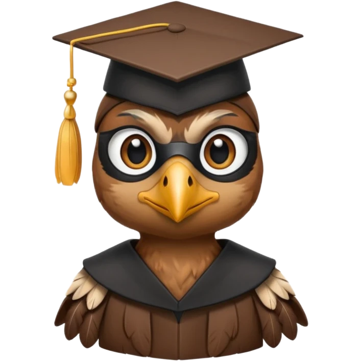 falcon with a grad cap - semi realistic emoji