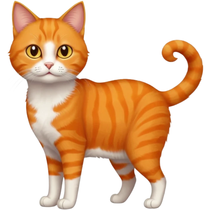 full body orange domestic shorthair slim cat with yellow/orange eyes  emoji