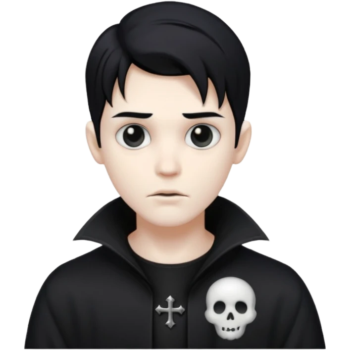 Gothic style ghost male, black emoji