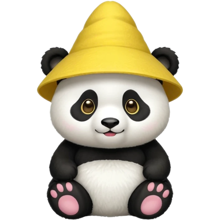 panda with yellow conical hat emoji