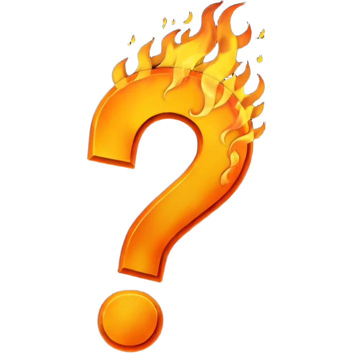 Burning question mark emoji