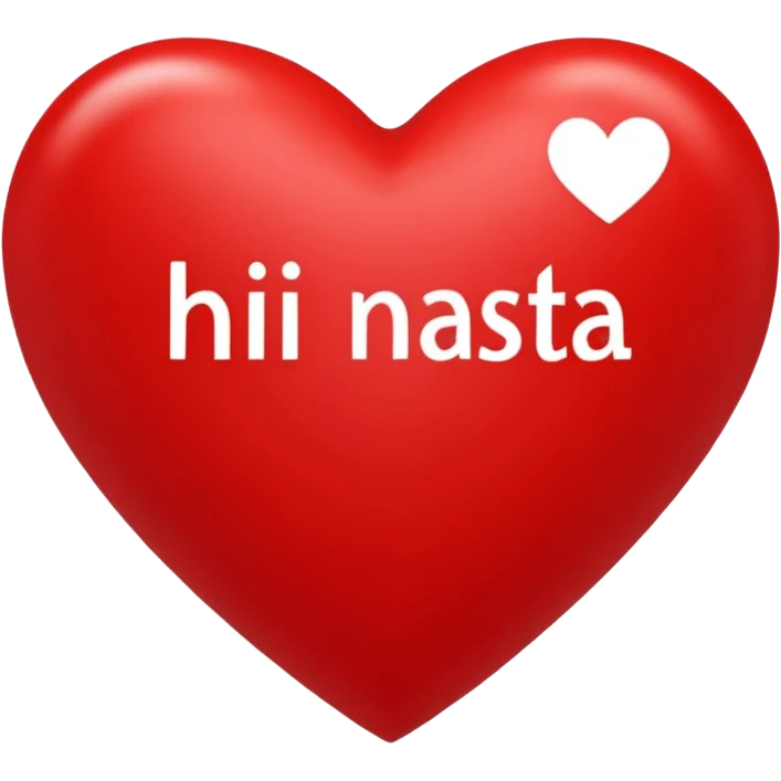 red heart that in the middle writes Hi Nastja emoji
