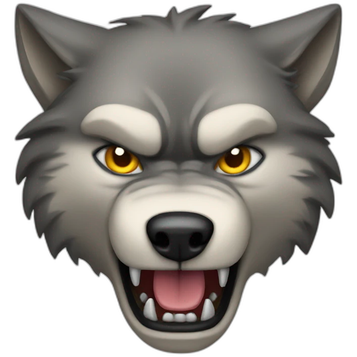 Angry wolf body emoji