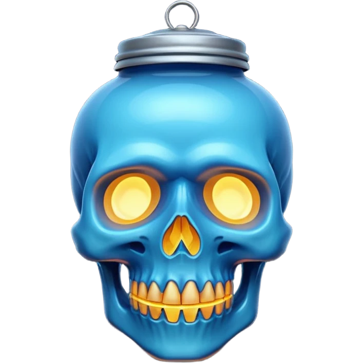 blue skull lantern emoji