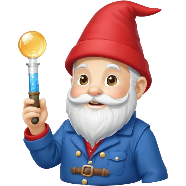 garden gnome holding a glass bubble pipe emoji