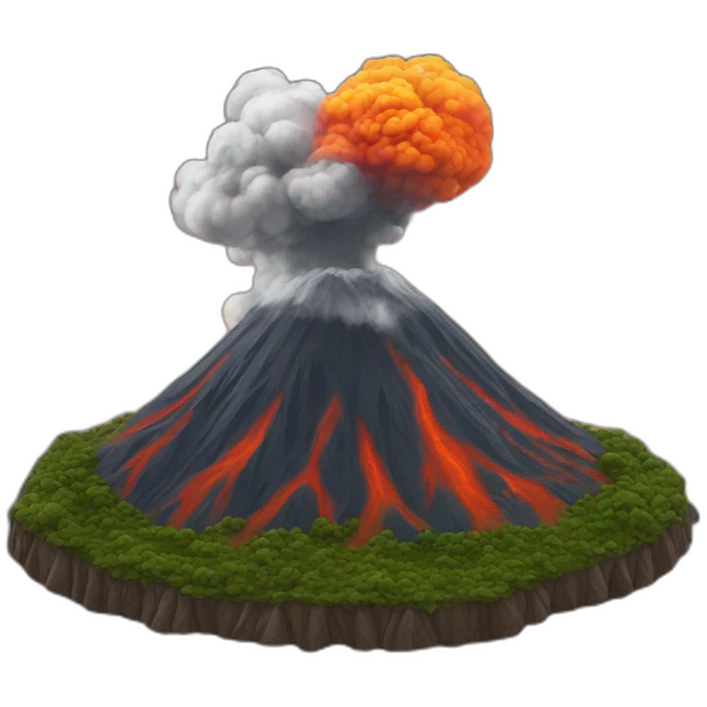 volcan en eruption emoji