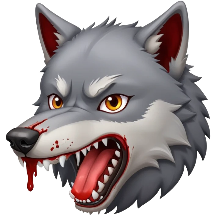 Alpha wolf eating dog emoji