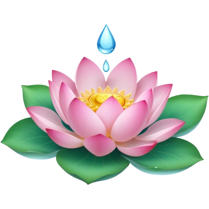 water pink lotus circle leaf emoji