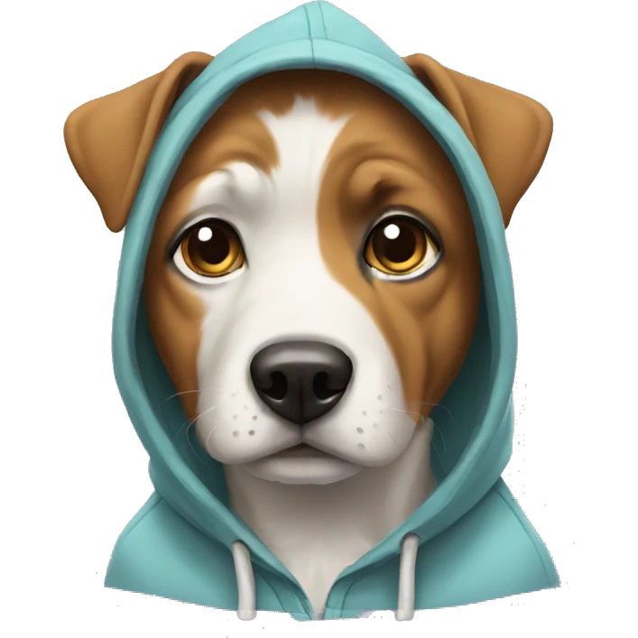 Dog wearing hoodie emoji
