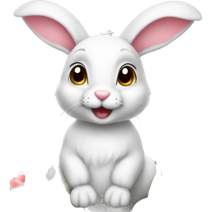 Cute rabbit with tulips  emoji