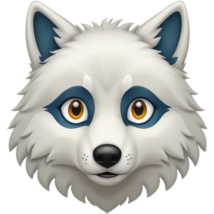 Génère moi un loup blanc emoji