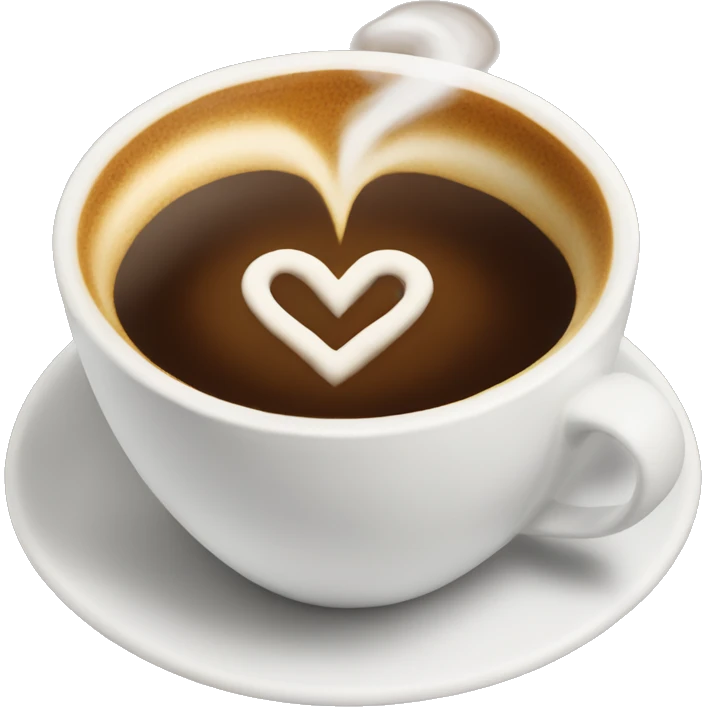 Coffee with a heart in it, steaming  emoji