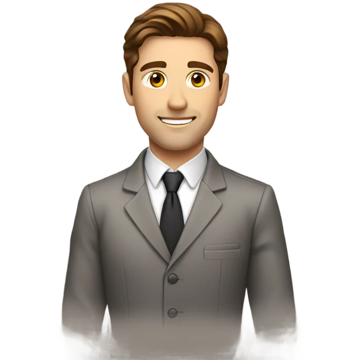 Attractive male restaurant manager with brown hair emoji