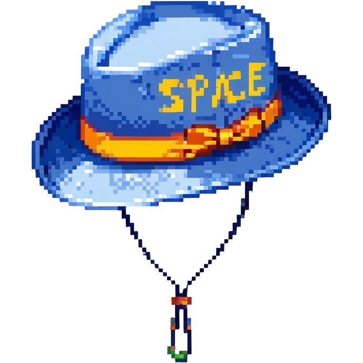 Синяя спортивная панамка со шнурком и надписью SPACEME, no background emoji