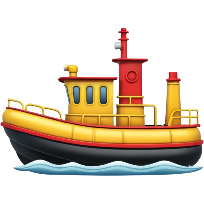 colorful cartoon tugboat side view emoji