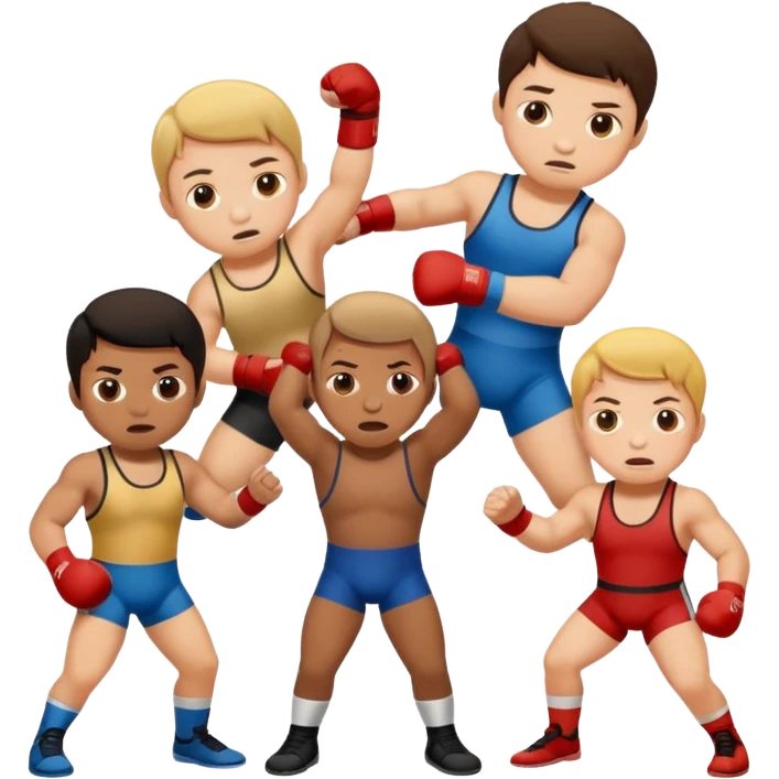 élèves quicoopèrent en faisant su sportde lutte emoji