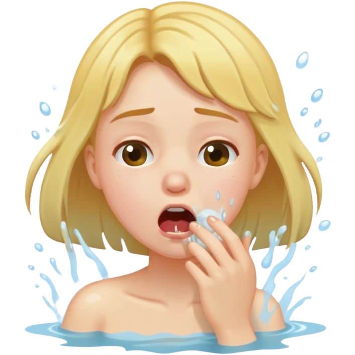 Girl Coughing in water emoji
