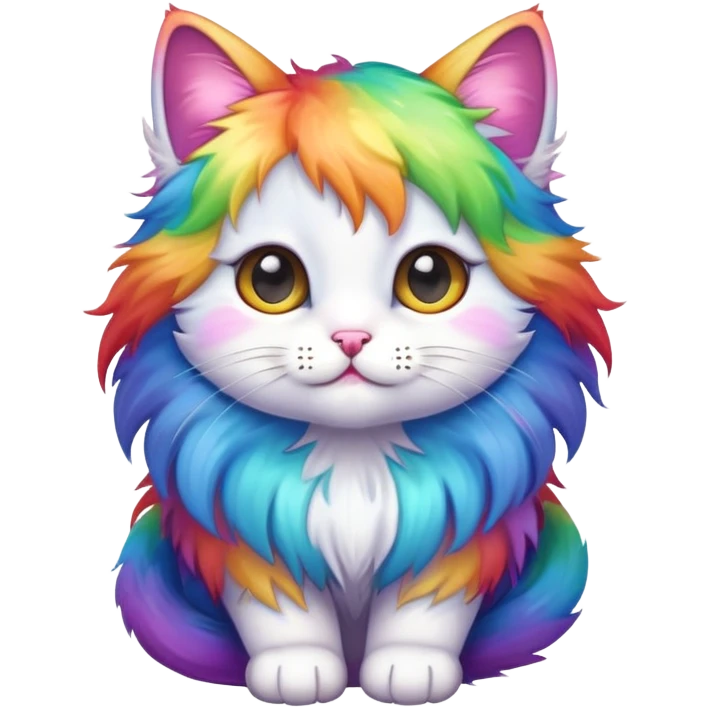Rainbow cute kitty emoji