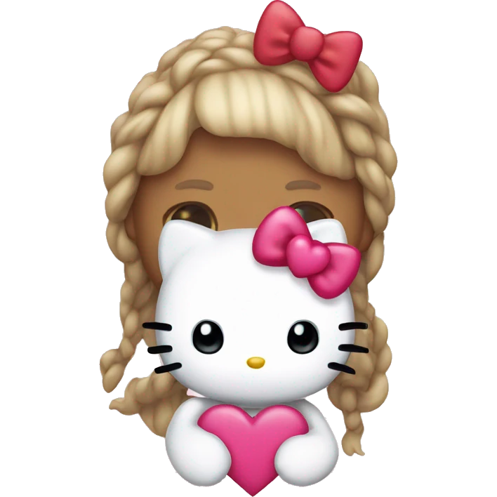 hello kitty with heart emoji