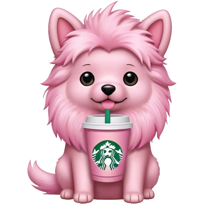 pink dog starbucks emoji