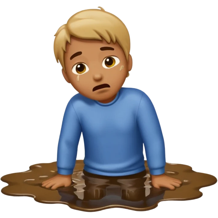 apple style emoji of a man who has fallen face down into a puddle ...