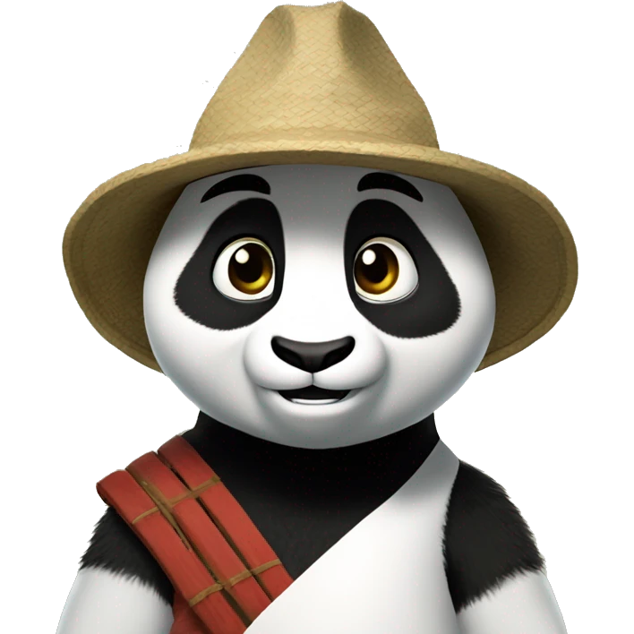 kung fu panda po avec chapeau samourai emoji