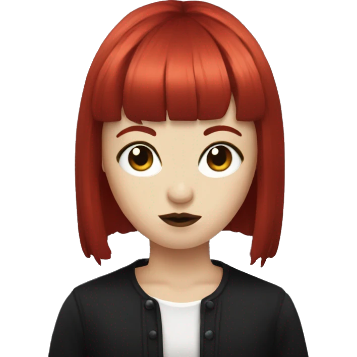red-haired goth with bangs emoji