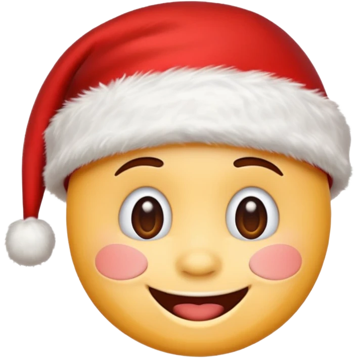 Smiling emoji with santa hat on emoji