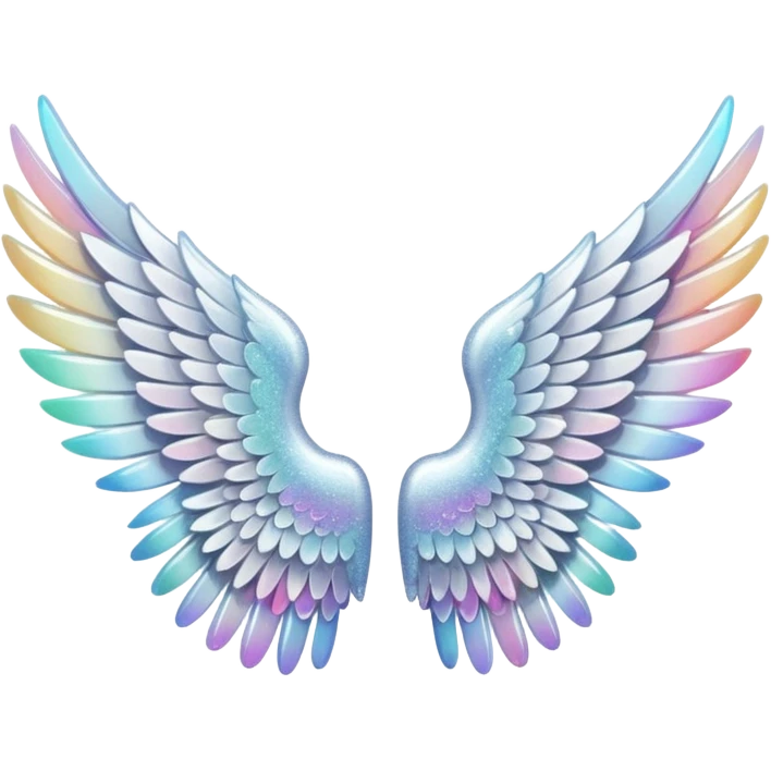 wings glitter white emoji