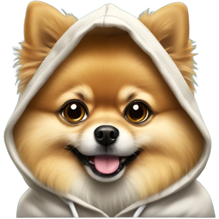Pomeranian with a hoodie emoji