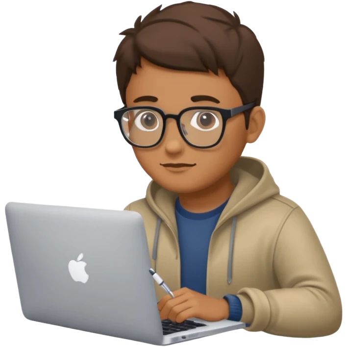 A developer writing code on his macbook emoji