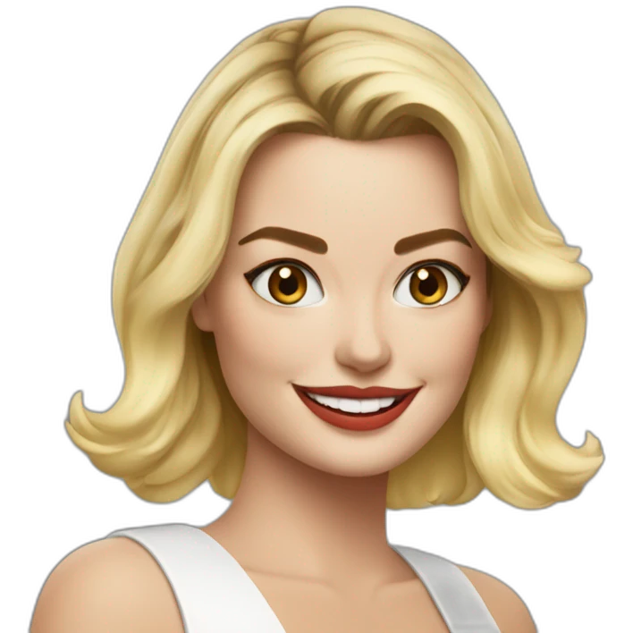 Margot robbie smiling emoji