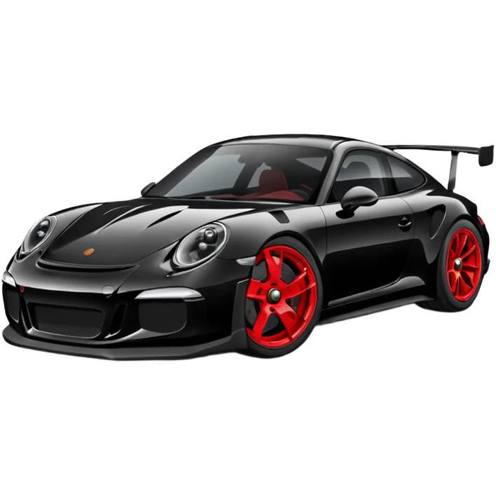black porsche gt3, black rims, red caliper emoji