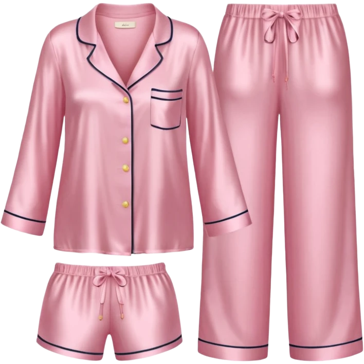 Light pink silk pyjamas set emoji