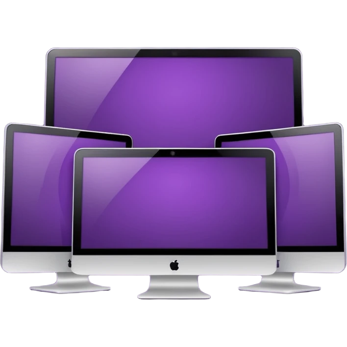 3 dark purple wide screen monitors emoji