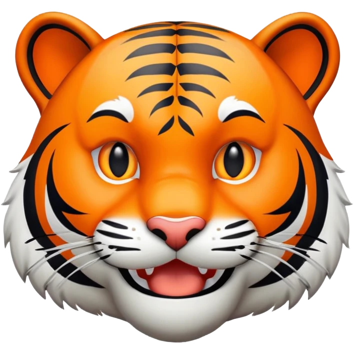 trolling tiger face with mischievous grin for Twitch emote emoji