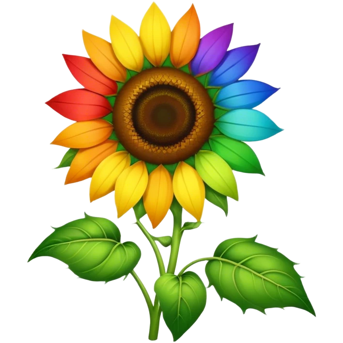 Rainbow sunflower emoji