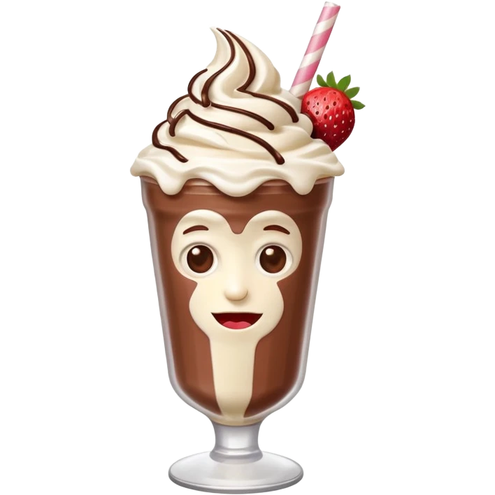 milkshake with a face different flavors emoji