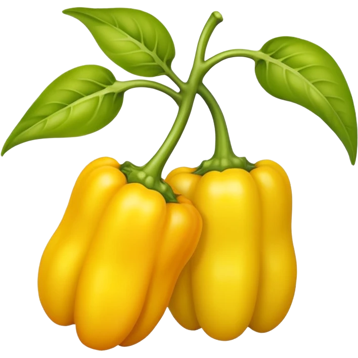 Yellow pepper: small stem, three node emoji