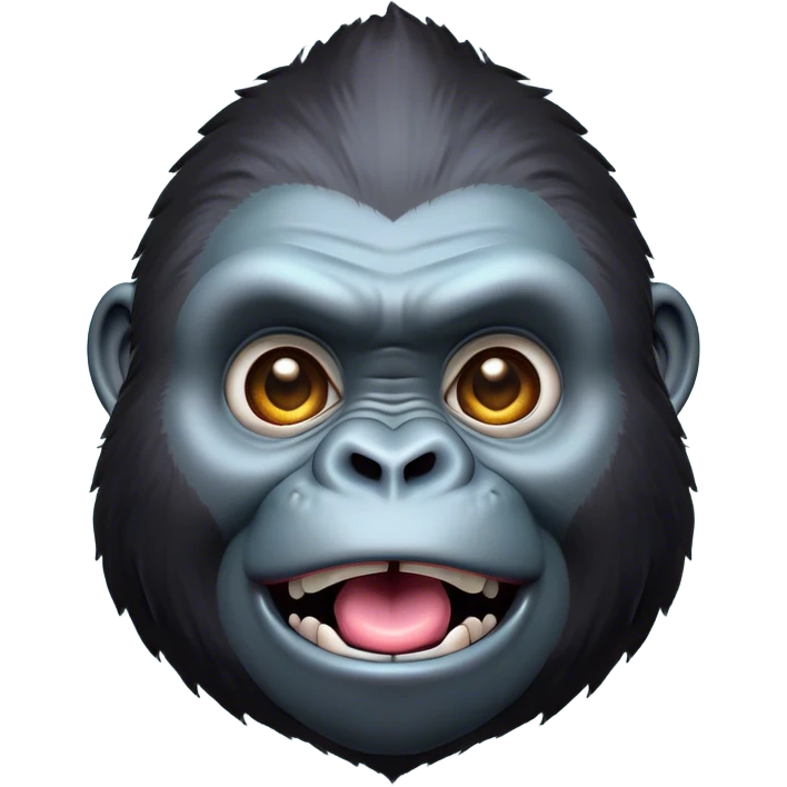 Cinematic Comical Gorilla Portrait Emoji, Head tilted dramatically with an exaggeratedly shocked expression, featuring a robust build with wide, comically expressive eyes full of humorous disbelief, Simplified yet hilariously expressive features, highly detailed, glowing with a slightly sassy jungle glow, high shine, dramatic yet playful, stylized with an air of quirky primate attitude, soft glowing outline, capturing the essence of a meme-worthy gorilla that appears ready to side-eye its way into viral fame! emoji