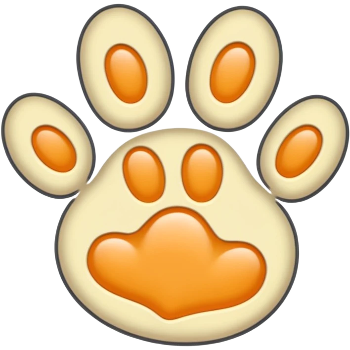 a very light pale pastel yellow-orange pawprint emoji