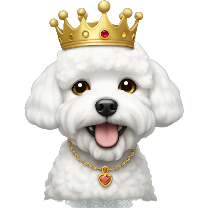 Bichon with a crown  emoji