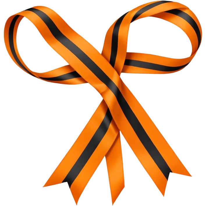 George ribbon flat with orange and black stripes, simple style emoji