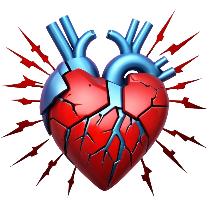 bloody broken heart for cyberpunk augmented reality overlay holographic emoji