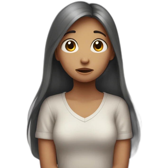 Sad Girl with open arms waiting for a hug emoji