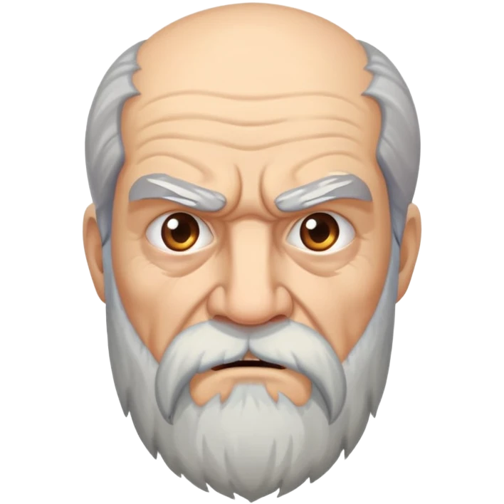 old angry man in profile view with a long beard emoji