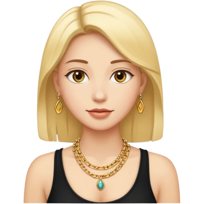 woman wearing a gold chain necklace emoji