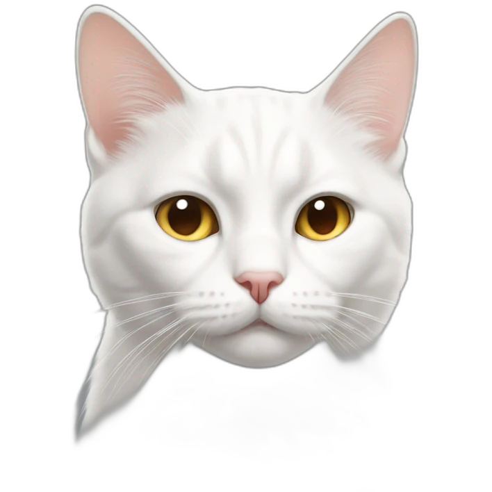 White cat with bombastic side eye emoji